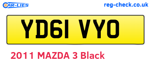 YD61VYO are the vehicle registration plates.
