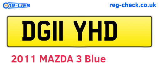 DG11YHD are the vehicle registration plates.