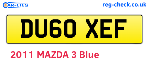 DU60XEF are the vehicle registration plates.