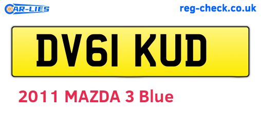 DV61KUD are the vehicle registration plates.