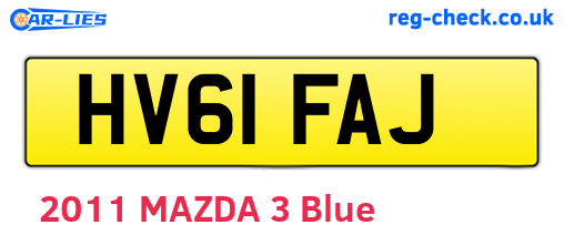HV61FAJ are the vehicle registration plates.