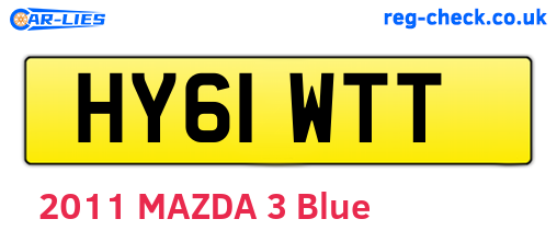 HY61WTT are the vehicle registration plates.