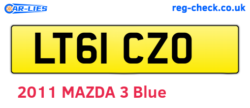 LT61CZO are the vehicle registration plates.