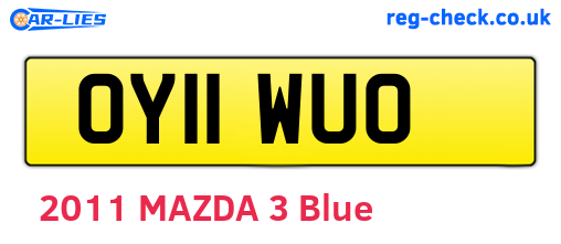 OY11WUO are the vehicle registration plates.