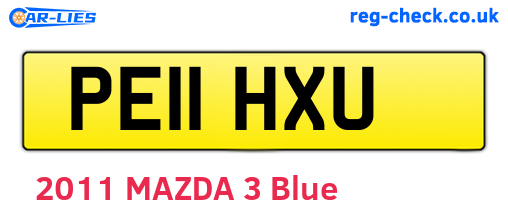 PE11HXU are the vehicle registration plates.