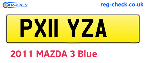 PX11YZA are the vehicle registration plates.