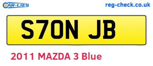 S70NJB are the vehicle registration plates.