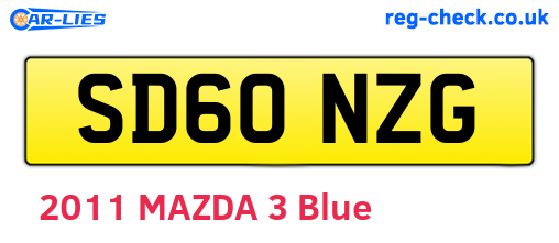 SD60NZG are the vehicle registration plates.