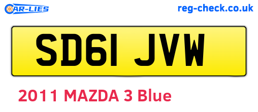 SD61JVW are the vehicle registration plates.