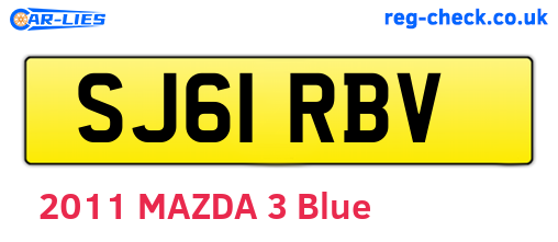 SJ61RBV are the vehicle registration plates.