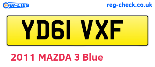 YD61VXF are the vehicle registration plates.