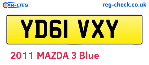 YD61VXY are the vehicle registration plates.
