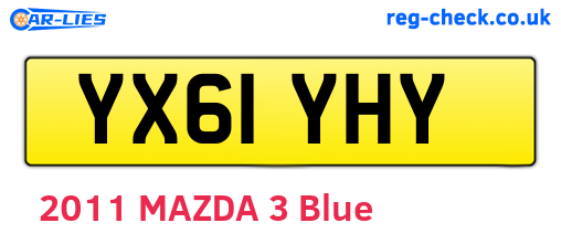 YX61YHY are the vehicle registration plates.