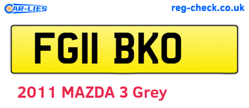 FG11BKO are the vehicle registration plates.