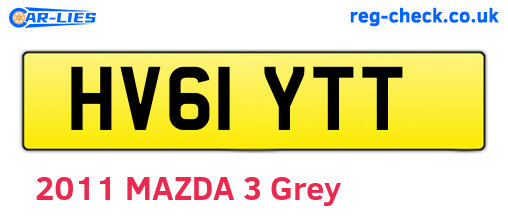 HV61YTT are the vehicle registration plates.