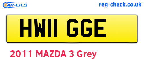 HW11GGE are the vehicle registration plates.