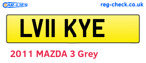 LV11KYE are the vehicle registration plates.