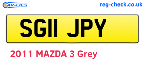 SG11JPY are the vehicle registration plates.