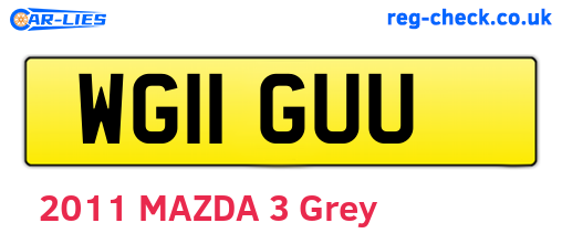 WG11GUU are the vehicle registration plates.