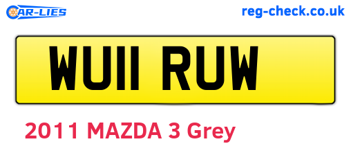 WU11RUW are the vehicle registration plates.