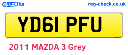 YD61PFU are the vehicle registration plates.
