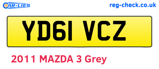YD61VCZ are the vehicle registration plates.