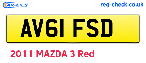 AV61FSD are the vehicle registration plates.