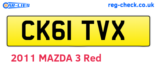 CK61TVX are the vehicle registration plates.