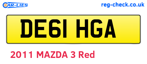 DE61HGA are the vehicle registration plates.