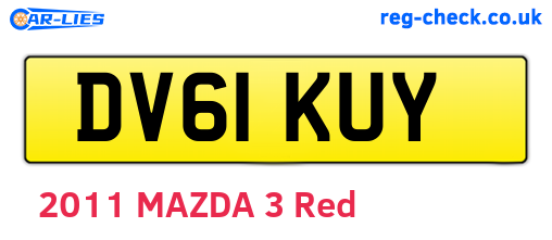 DV61KUY are the vehicle registration plates.