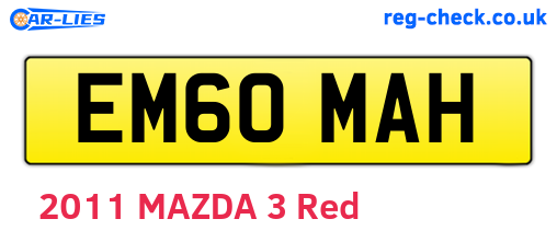 EM60MAH are the vehicle registration plates.
