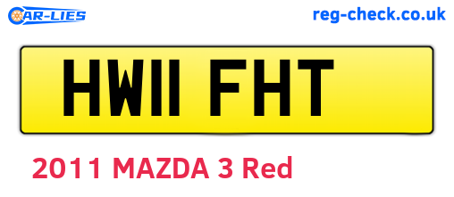 HW11FHT are the vehicle registration plates.