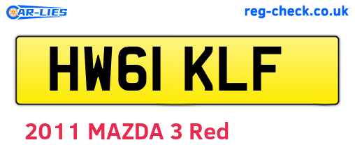 HW61KLF are the vehicle registration plates.