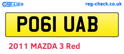PO61UAB are the vehicle registration plates.