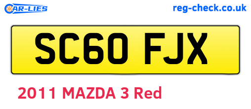 SC60FJX are the vehicle registration plates.
