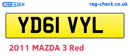 YD61VYL are the vehicle registration plates.