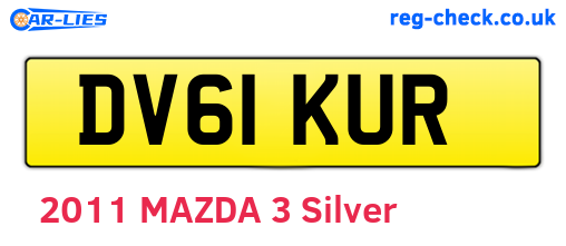 DV61KUR are the vehicle registration plates.