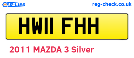 HW11FHH are the vehicle registration plates.