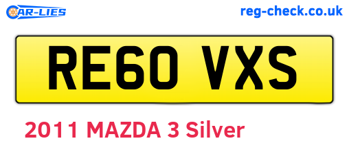 RE60VXS are the vehicle registration plates.