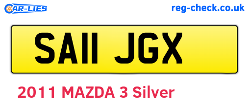 SA11JGX are the vehicle registration plates.