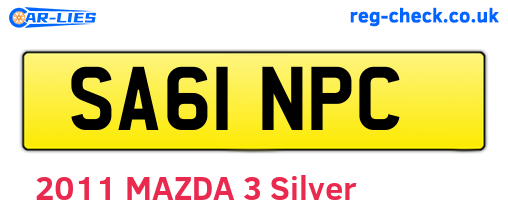 SA61NPC are the vehicle registration plates.