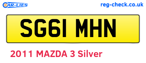 SG61MHN are the vehicle registration plates.
