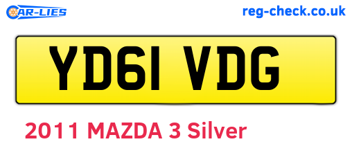 YD61VDG are the vehicle registration plates.