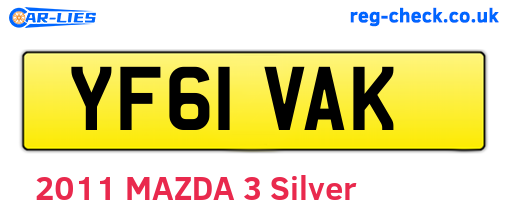 YF61VAK are the vehicle registration plates.