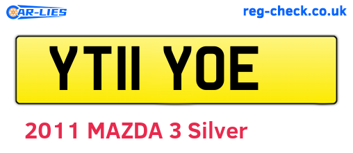 YT11YOE are the vehicle registration plates.
