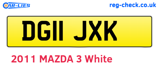 DG11JXK are the vehicle registration plates.