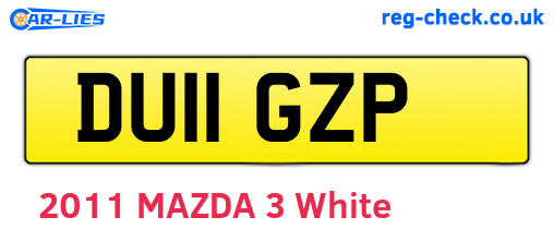 DU11GZP are the vehicle registration plates.