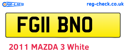 FG11BNO are the vehicle registration plates.