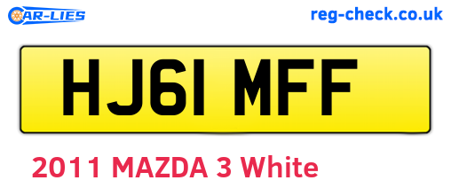 HJ61MFF are the vehicle registration plates.