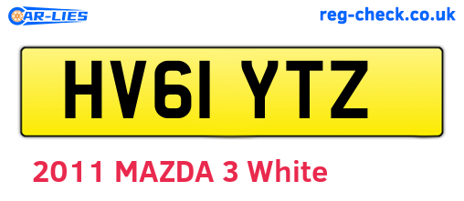 HV61YTZ are the vehicle registration plates.